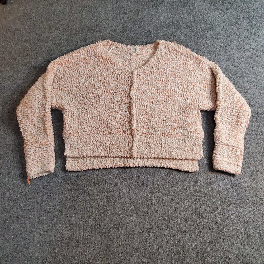 Hippie Rose Women’s Marled Knit Pink Cropped Sweater Pullover Size S Small